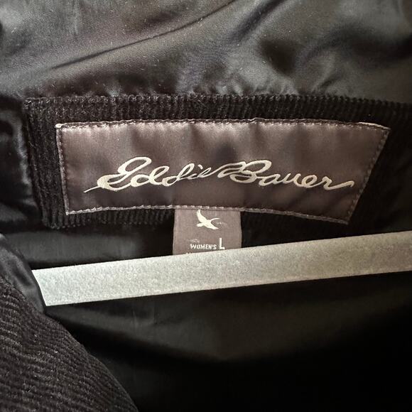 Eddie Bauer Puffer Jacket Coat Buffalo Plaid Trim - Picture 7 of 9